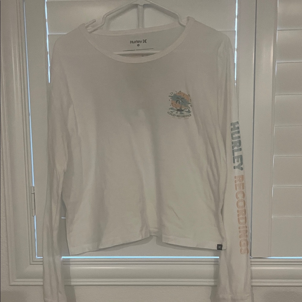 Hurley White Graphic Long Sleeve Tee